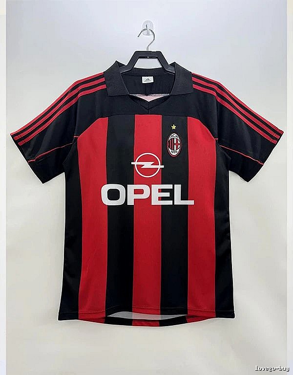 AC Milan Lightweight Retro soccer jersey Red Black Striped for Trend Styling