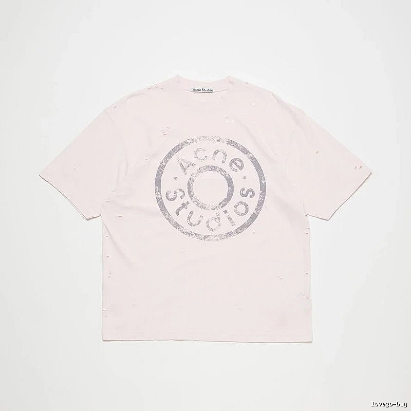 Acne Studios 2090-80 Pink Multicolor Pink Style Ac908041 Stockholm Logo T-Shirt Commuter Look