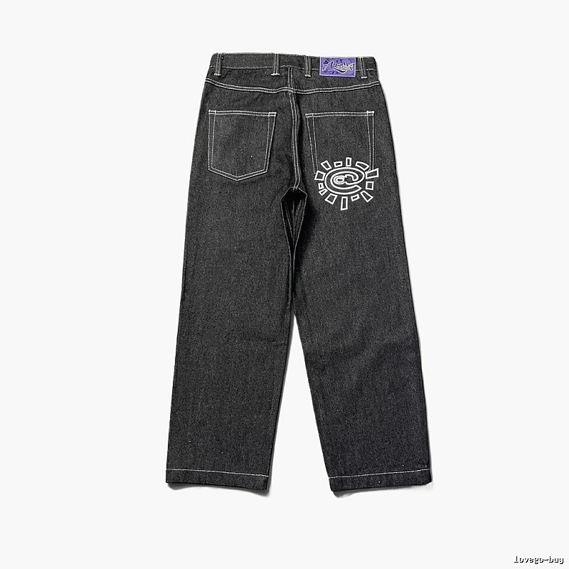 ADWYSD Sunflower Retro Style Black Pants