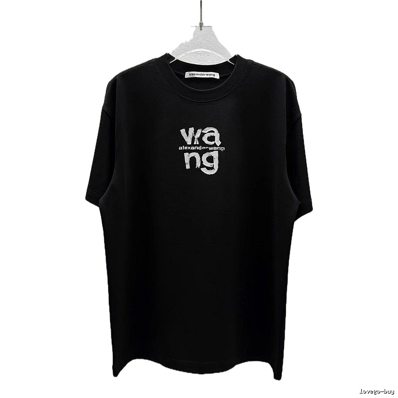 Alexander Wang Letter Print Cool Black T-Shirt