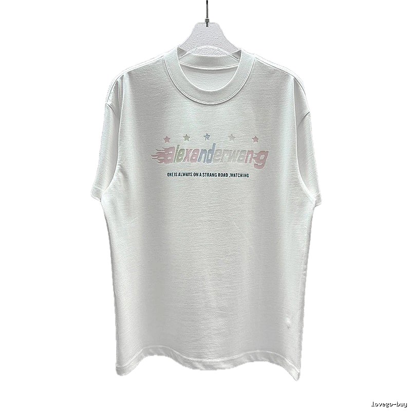 Alexander Wang Letter Print Street Style White T-Shirt