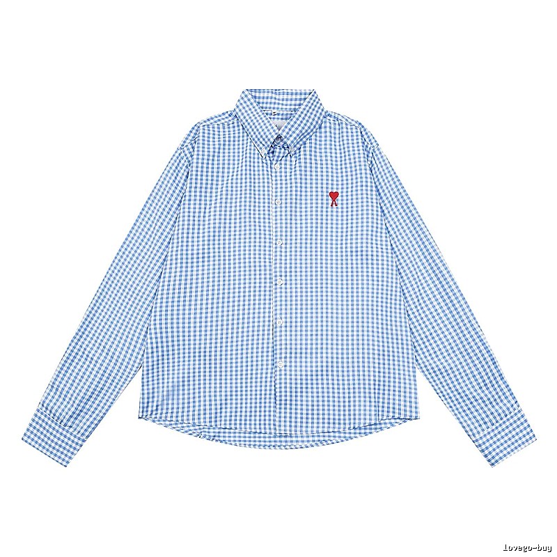AMI Love Blue Checkered Shirt