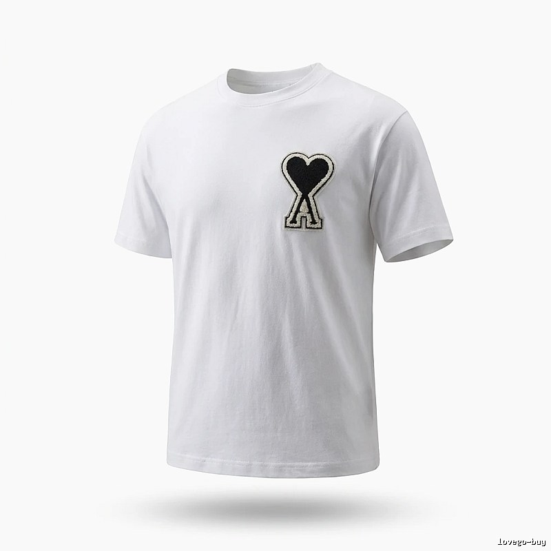 AMI Love Embroidery Simple White T-shirt
