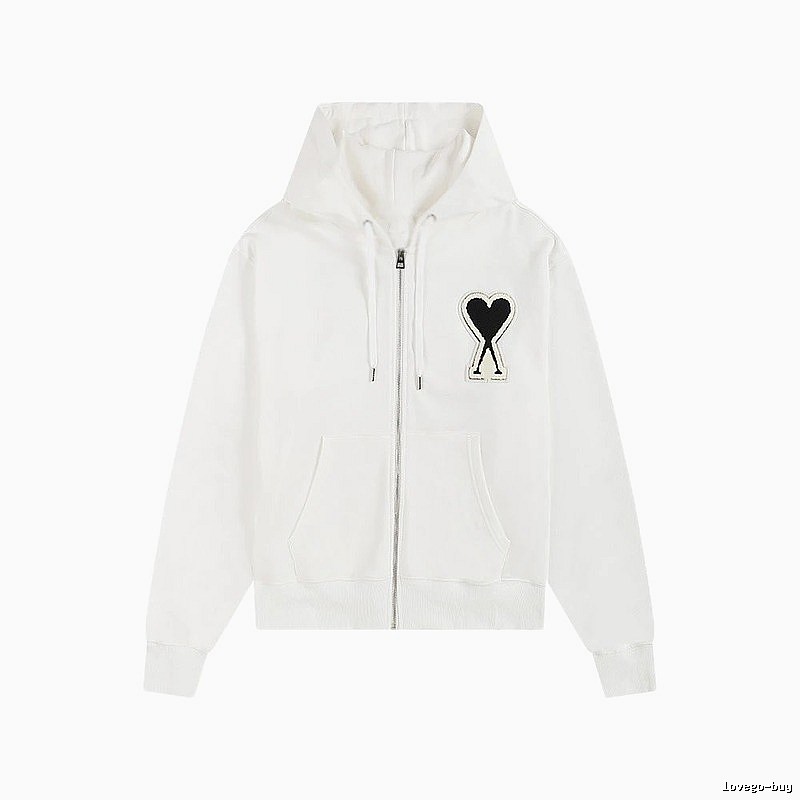 AMI Love Minimalist Style White Sweatshirt