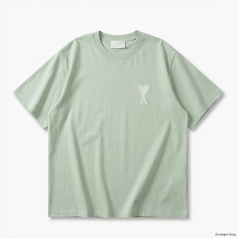 AMI Love Series Simple Style Light Green T-shirt