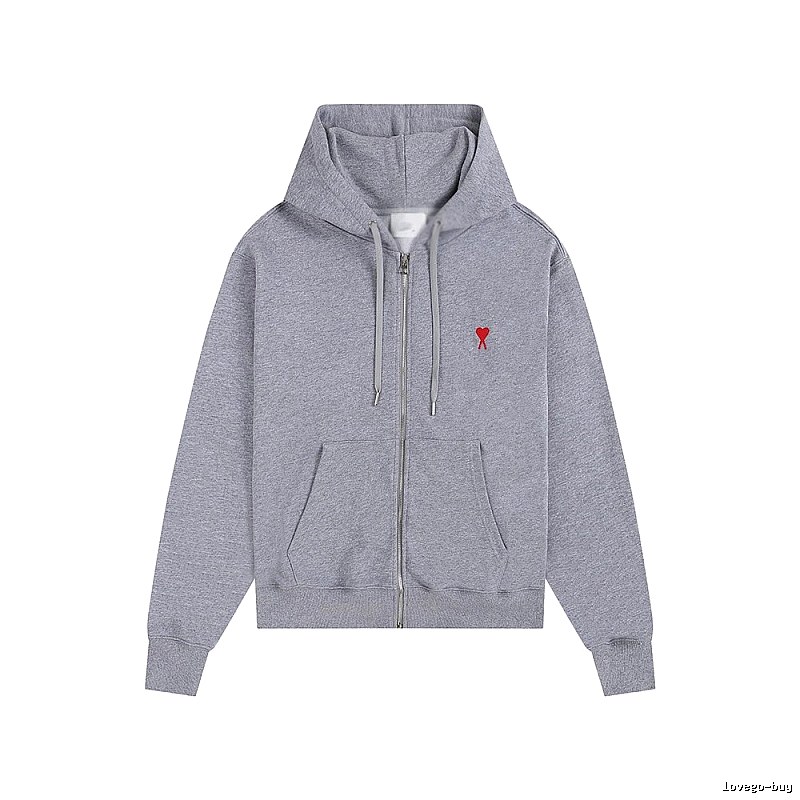 Ami Love Series Trendy Brand Grey Hoodie