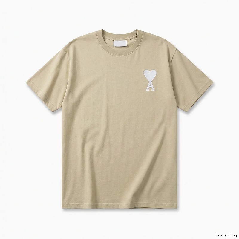 AMI minimalist style beige T-shirt