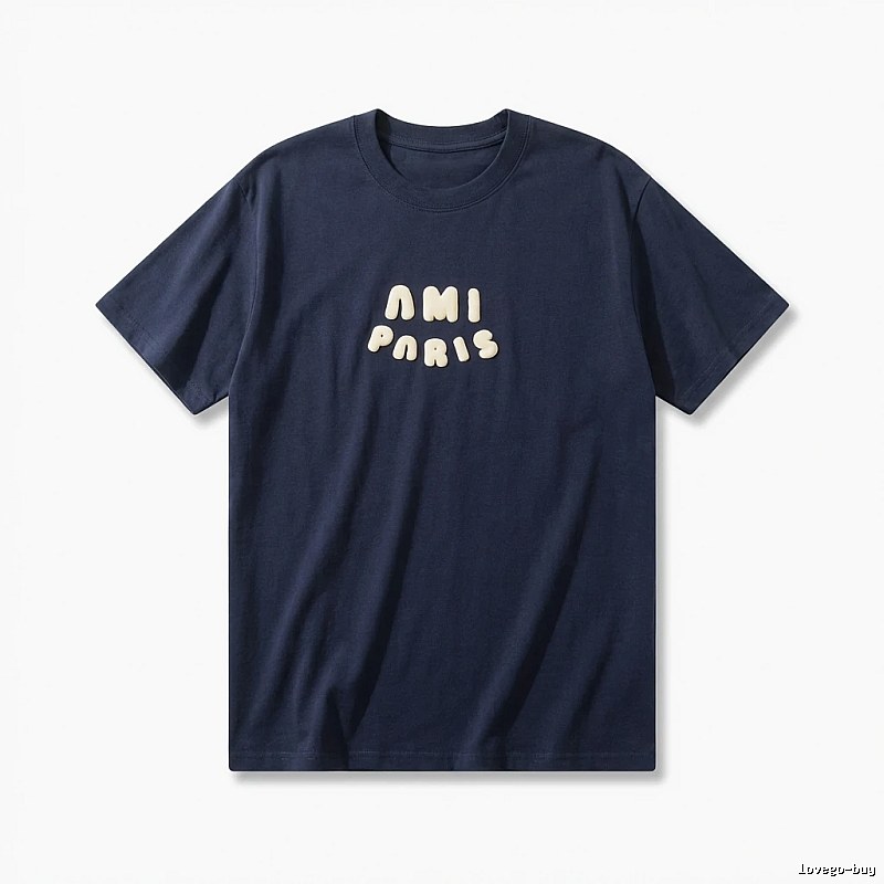 AMI minimalist style dark blue T-shirt