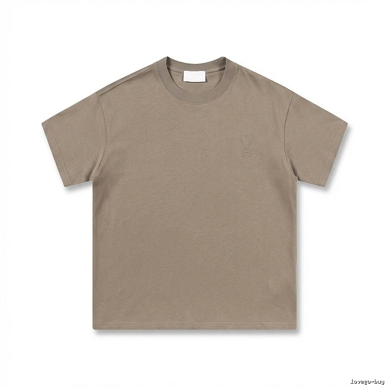AMI minimalist style khaki T-shirt