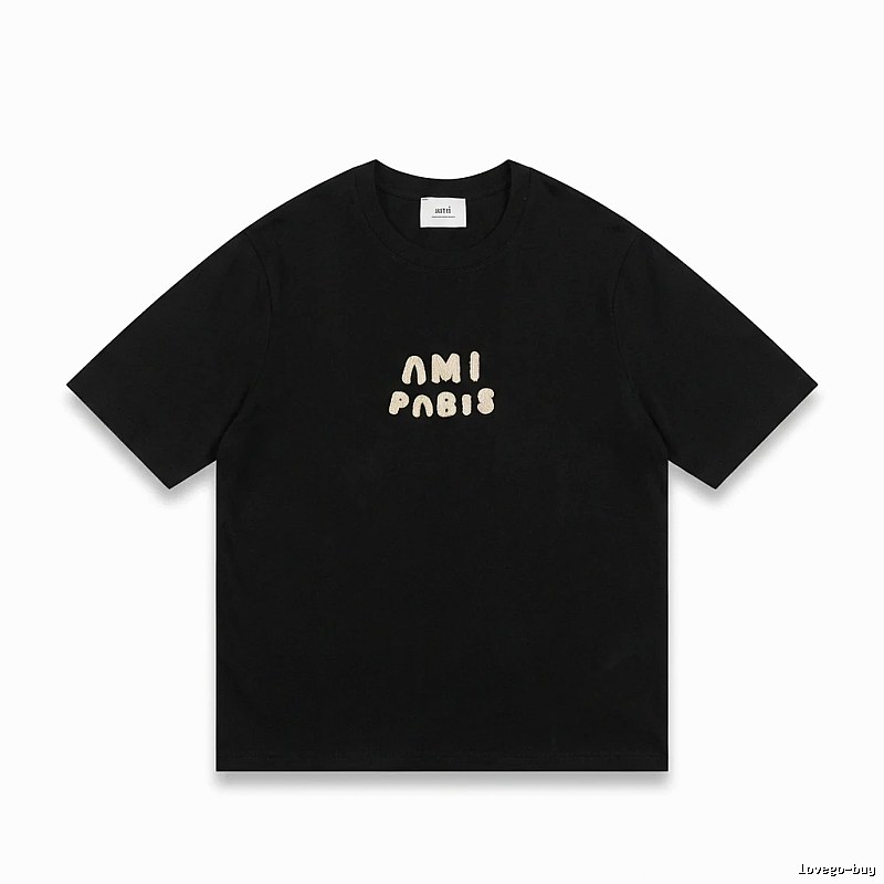 AMI Paris Alphabet Style Black T-shirt