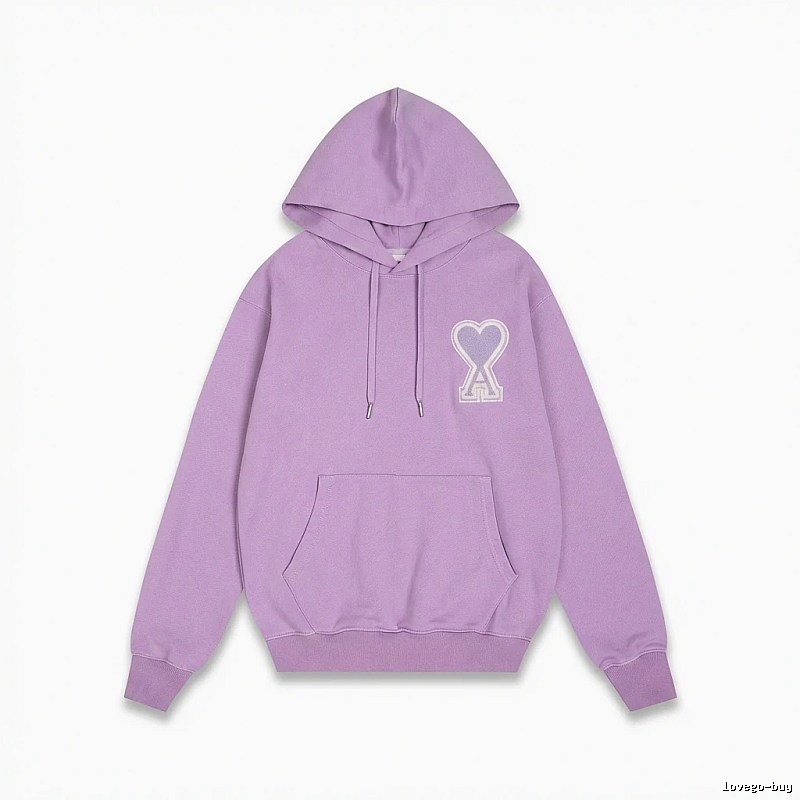 AMI series trendy brand light purple hoodie
