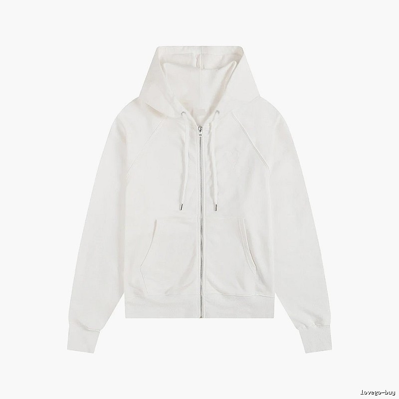 AMI simple style white hoodie