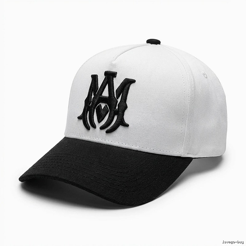 AMIRI Black and White Patchwork Baseball Cap