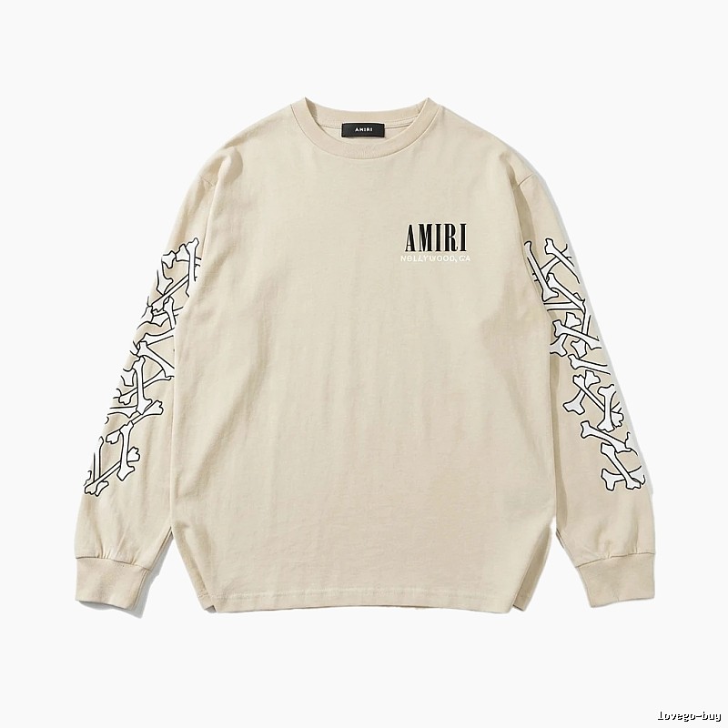 AMIRI Bone Pattern Trendy Beige Sweatshirt