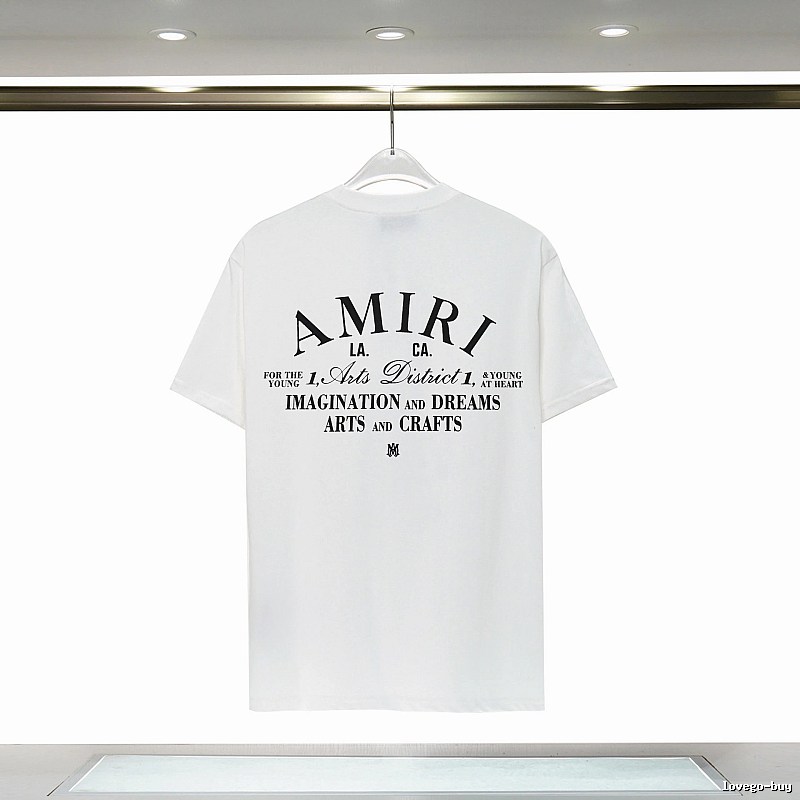 Amiri Casual Graphic T-shirt White Blue Amiri for Comfortable Styling