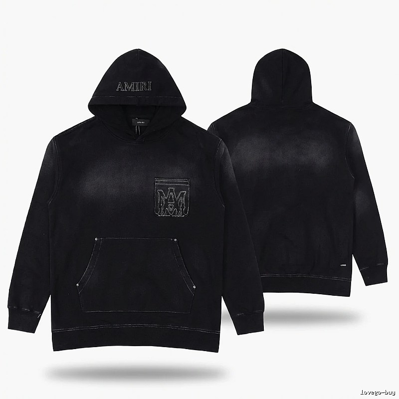 AMIRI distressed black hoodie