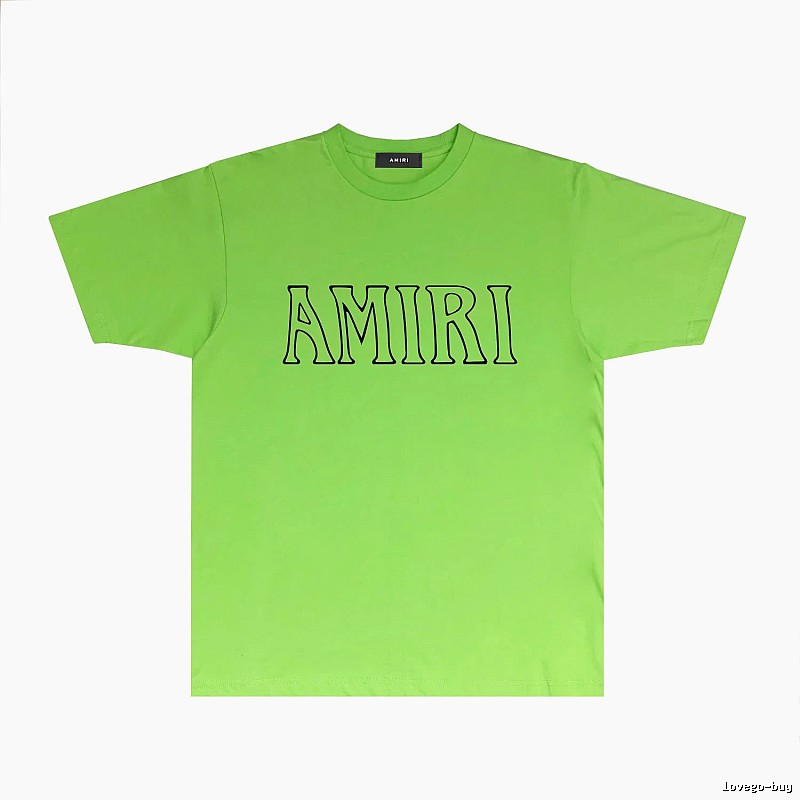 AMIRI Fluorescent Green Simple T-shirt