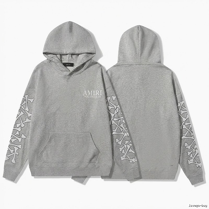 AMIRI gray hoodie with bone print