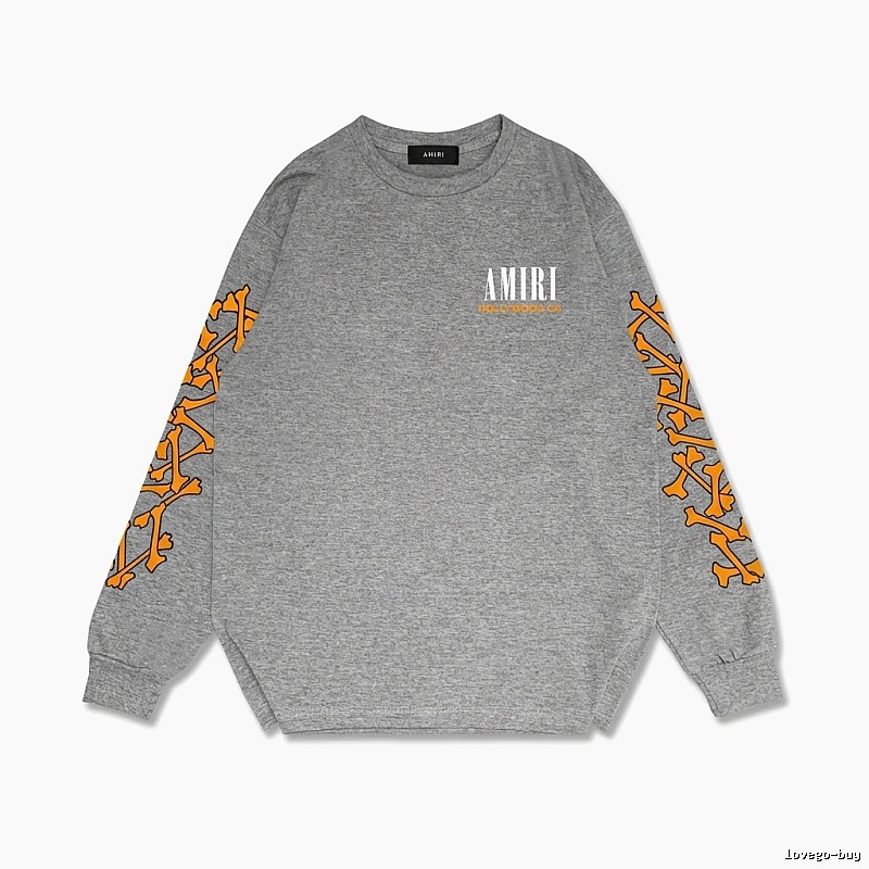 AMIRI Grey and Orange Trendy and Cool Sweatshirt