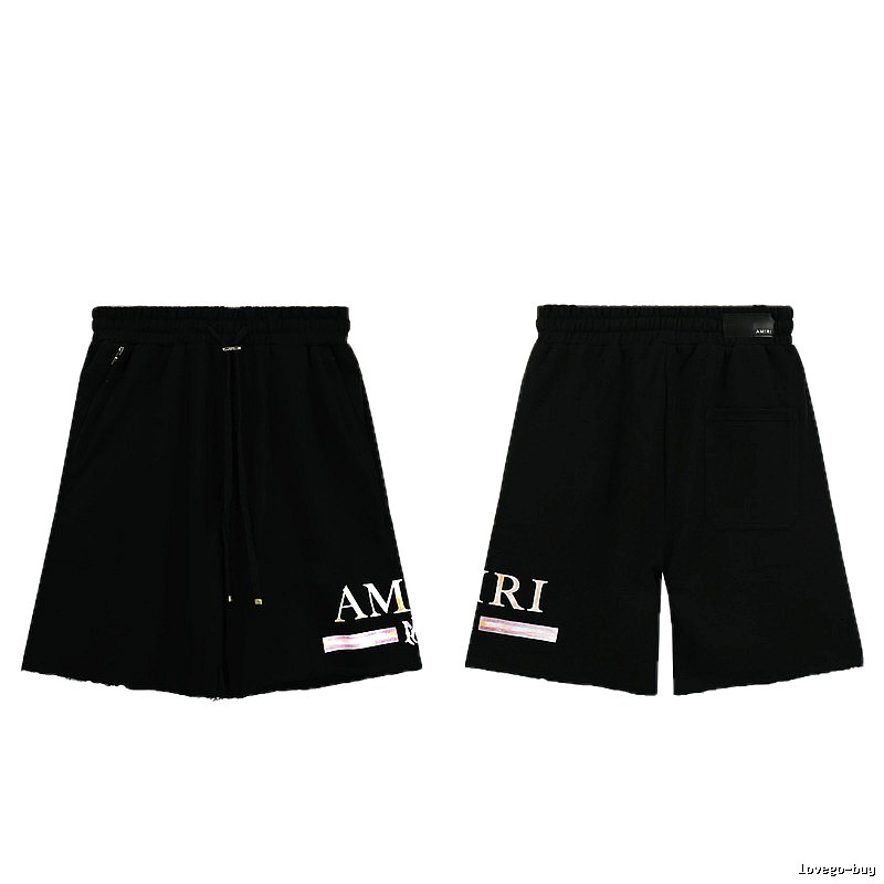 AMIRI Letter Print Street Style Black Shorts