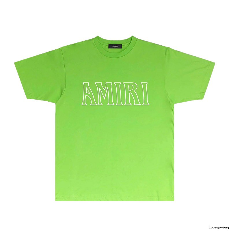 AMIRI Letter Style Fluorescent Green T-Shirt
