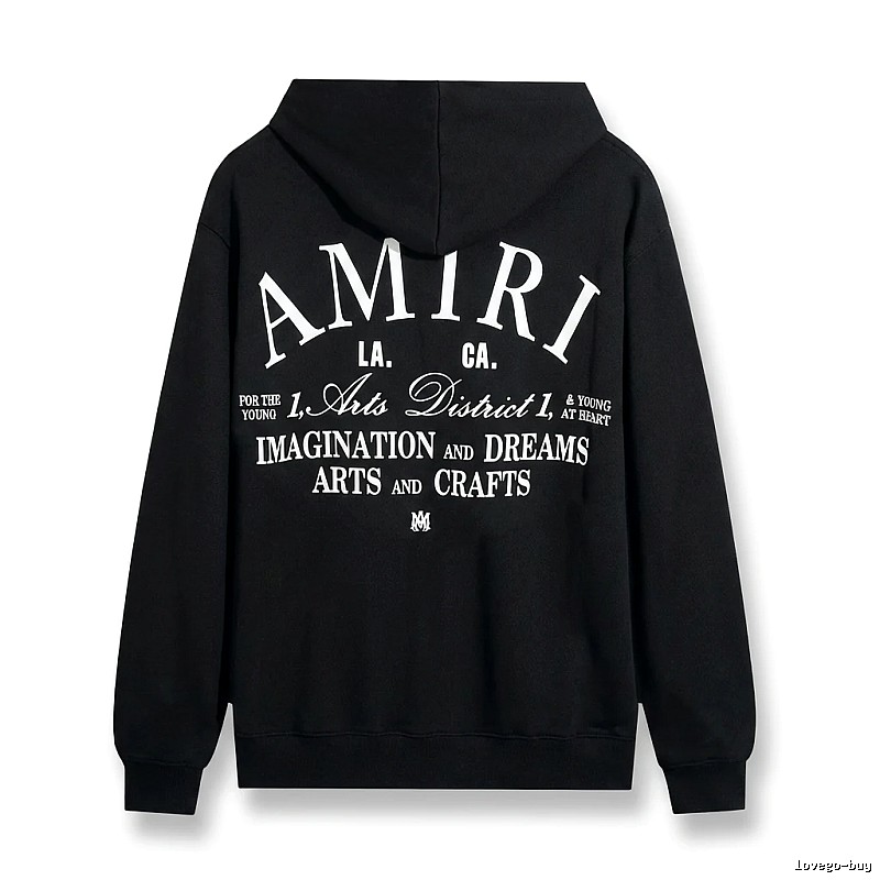 AMIRI printed style black hoodie