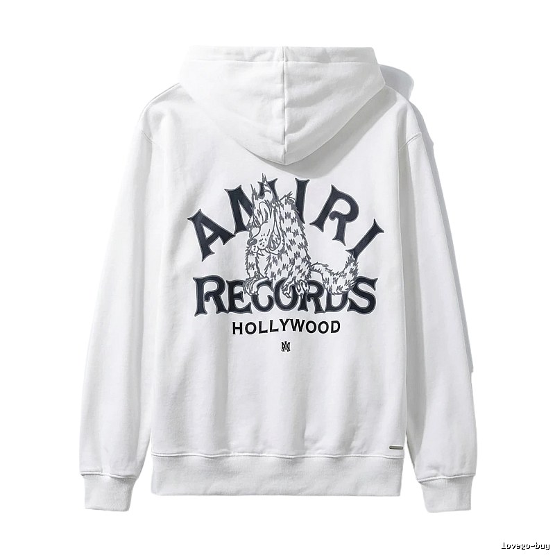 AMIRI RECORDS Series White Trendy and Cool Sweatshirt