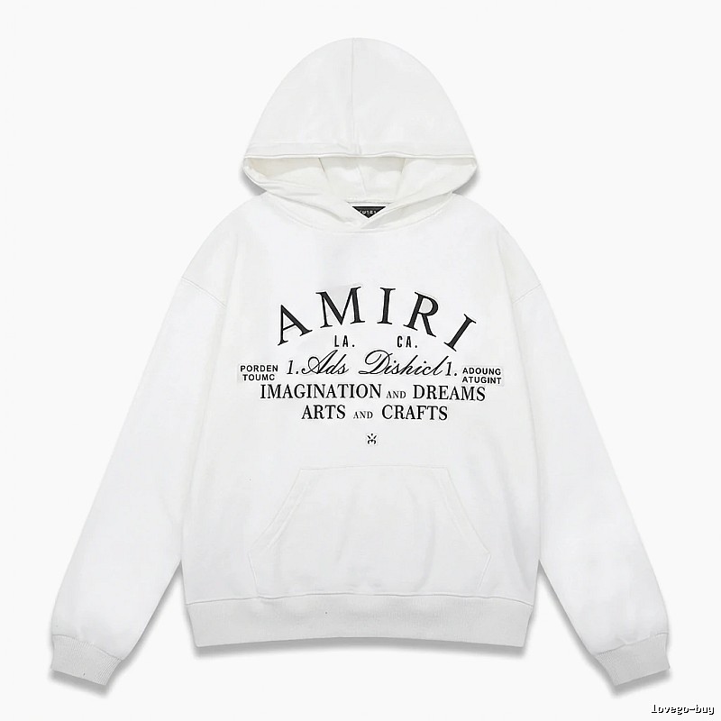 AMIRI retro-style white hoodie