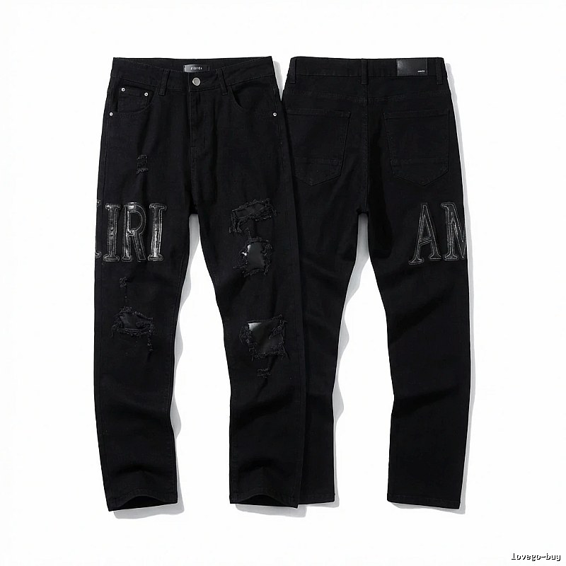 AMIRI Trendy Black Jeans with Holes