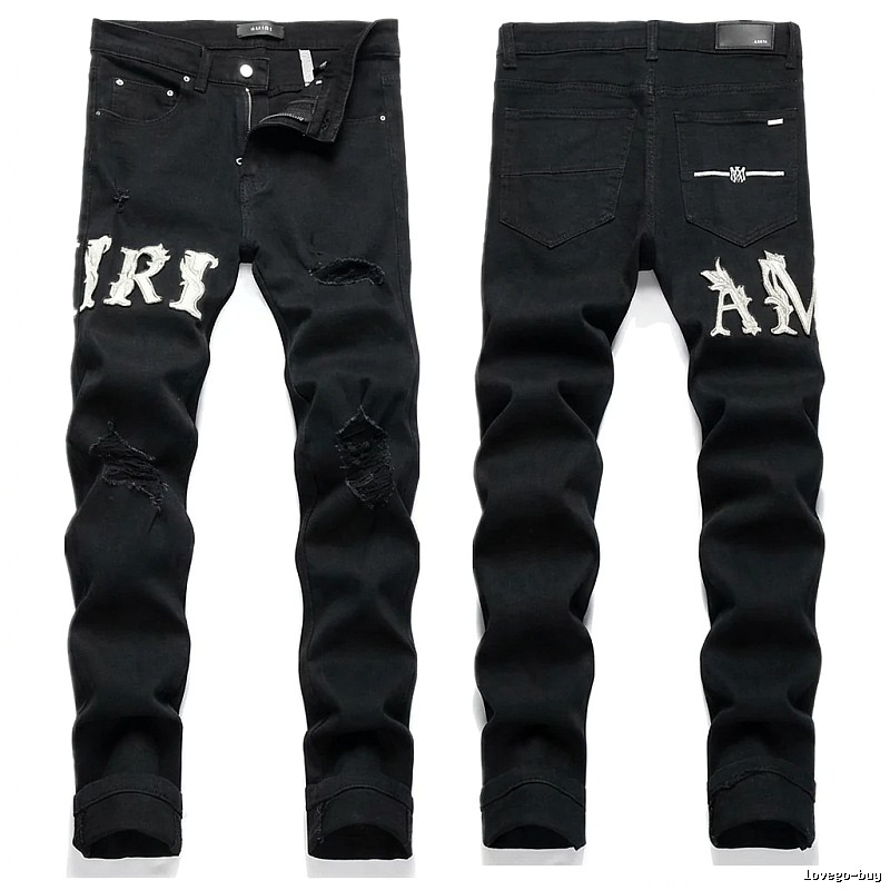 AMIRI Trendy Black Jeans with Holes