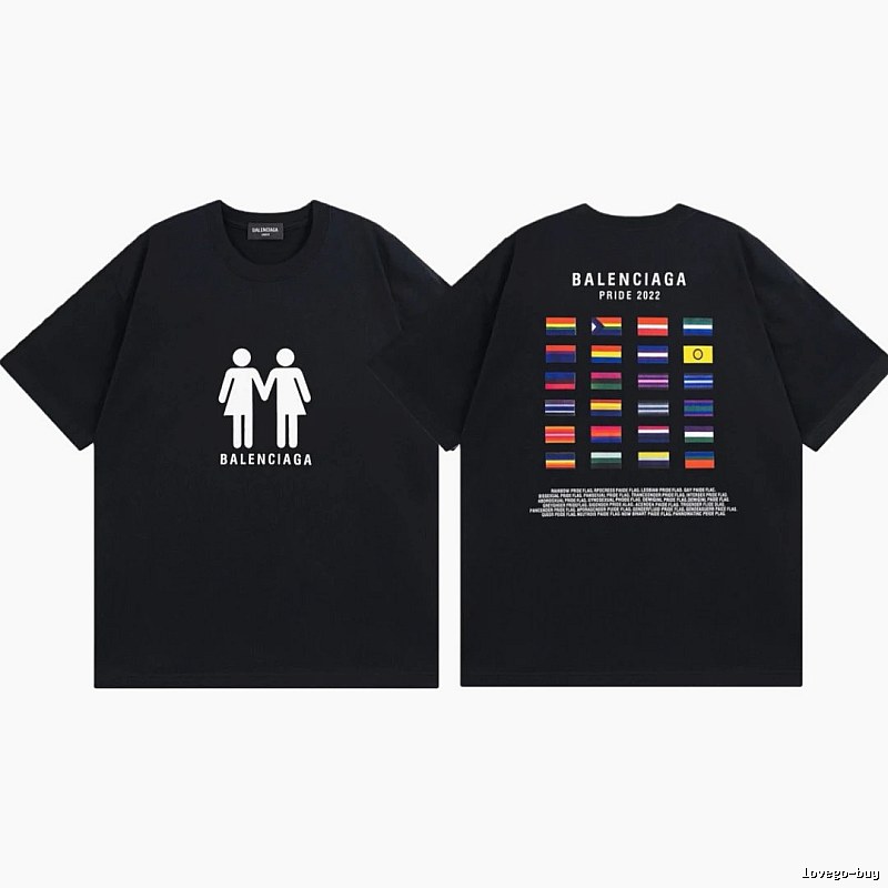 Balenciaga 22 Pride Collection Printed Black Short-sleeve T-shirt