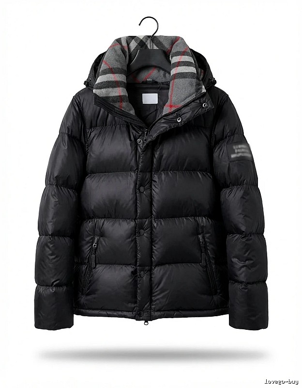 Balenciaga checkered style black down jacket