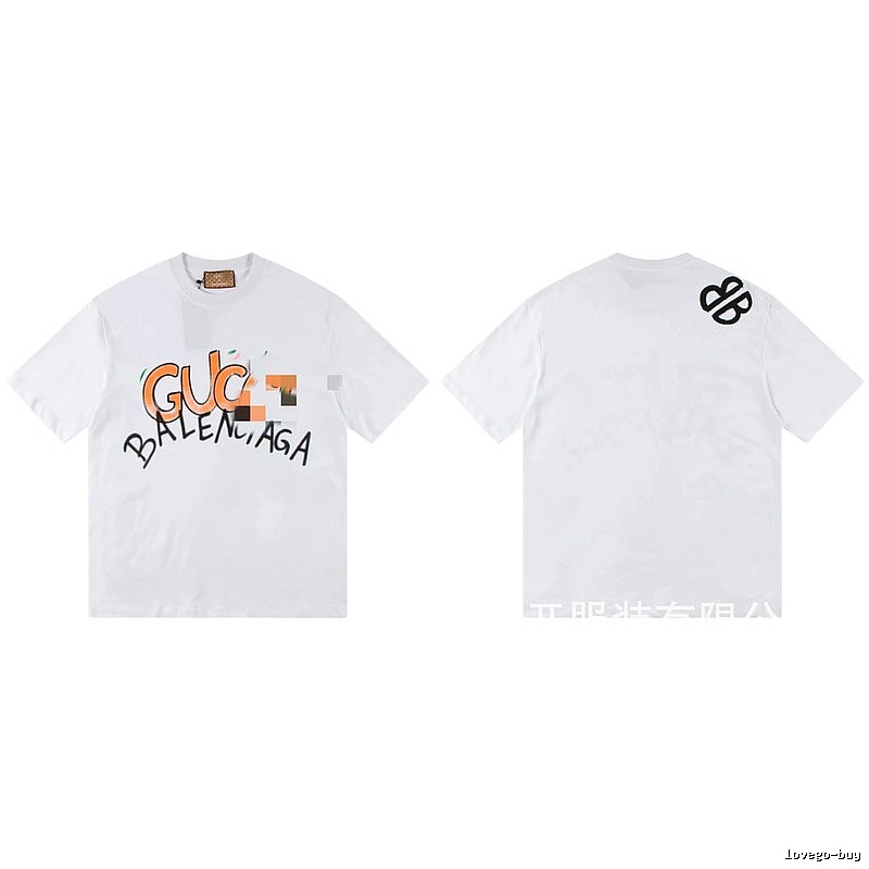 Balenciaga Co-branded Graffiti Street Style White T-shirt