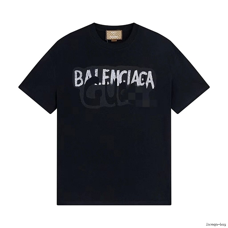 Balenciaga Co-branded Graffiti-style Black T-Shirt