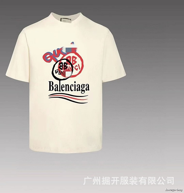 Balenciaga Co-branded Graffiti-style Off-white T-shirt