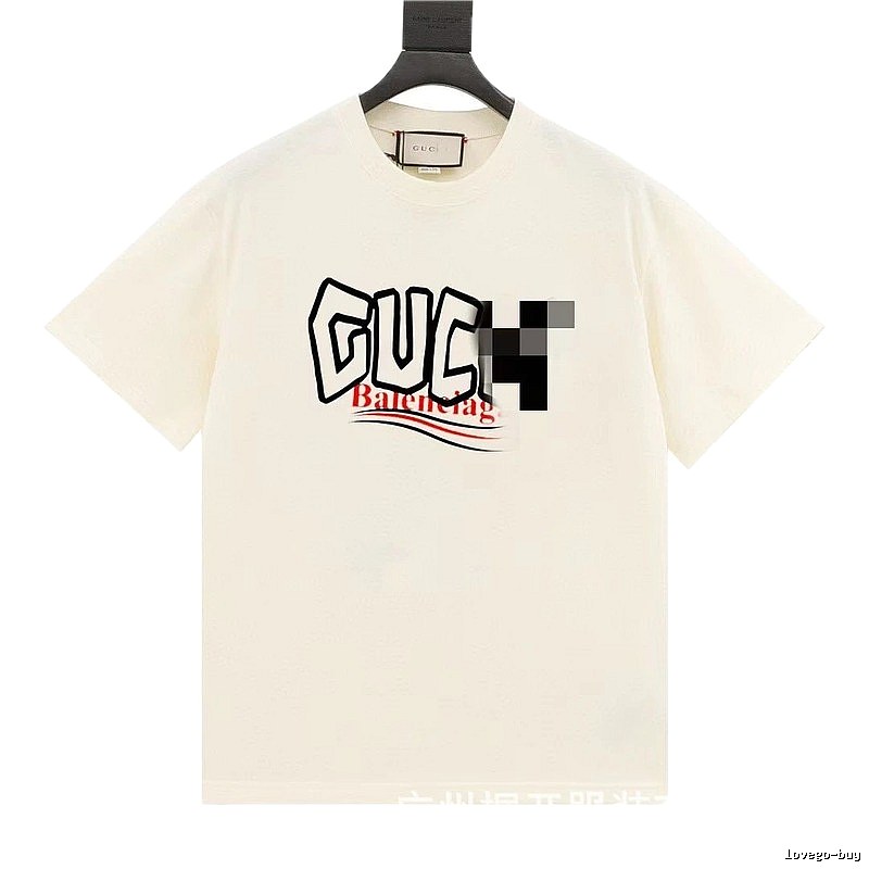 Balenciaga Co-branded Graffiti-style Off-white T-Shirt