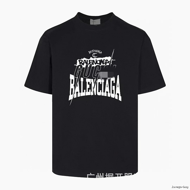 Balenciaga Co-branded Street Style Black Short-sleeve T-shirt