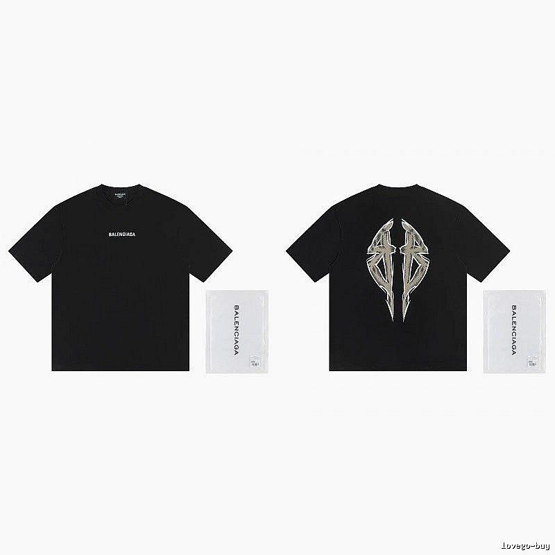 Balenciaga Double B Graffiti High Street Black T-Shirt