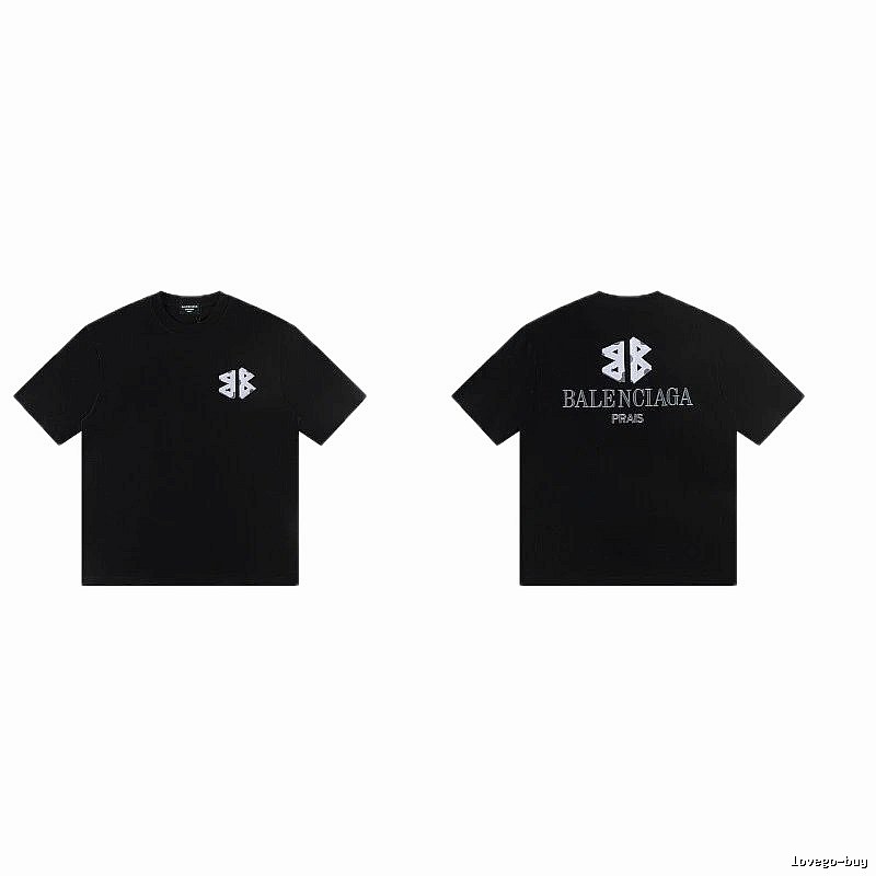 Balenciaga Double B Street Style Black Short-sleeve T-shirt