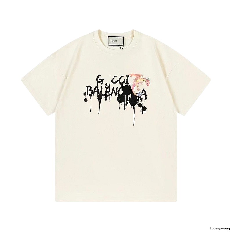 Balenciaga Graffiti Collaboration Street Style Off-White T-Shirt