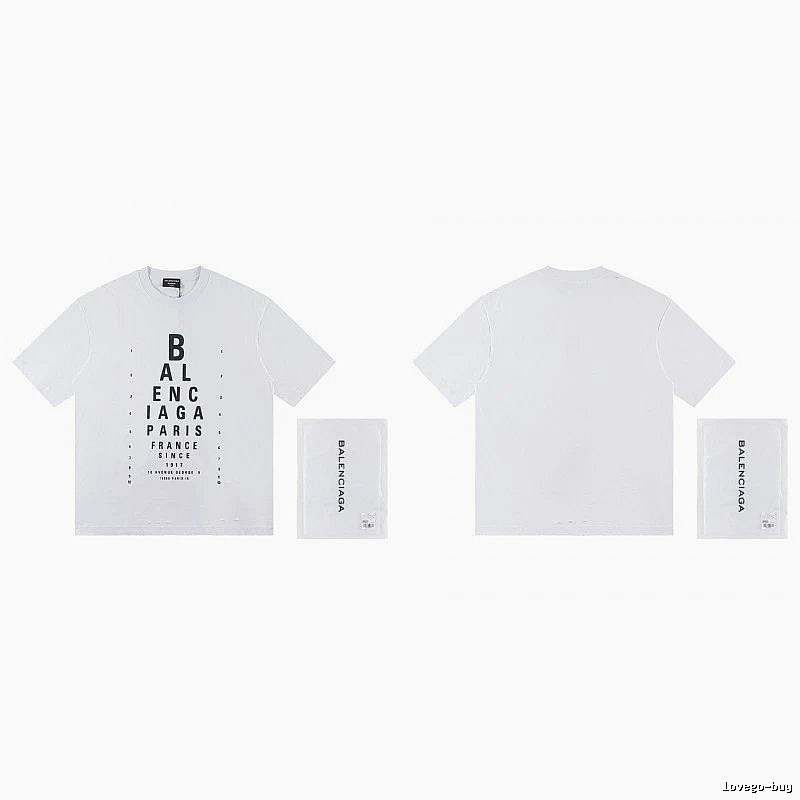 Balenciaga Letter Print Street Style White T-Shirt