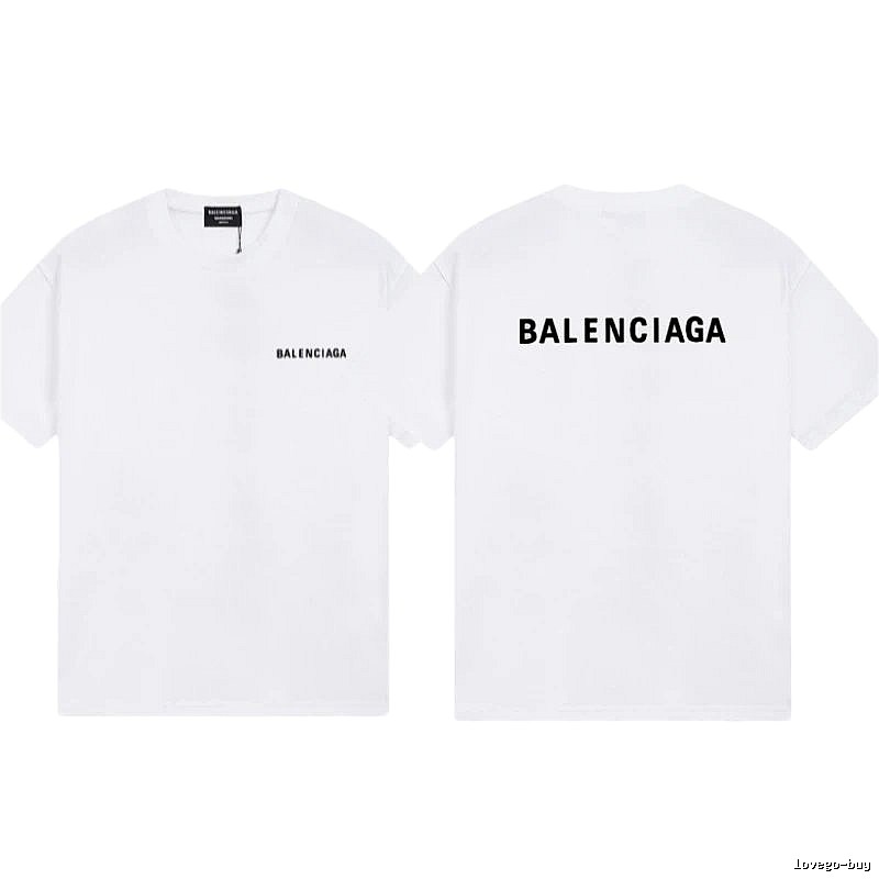 Balenciaga Letter Print Street Style White T-Shirt