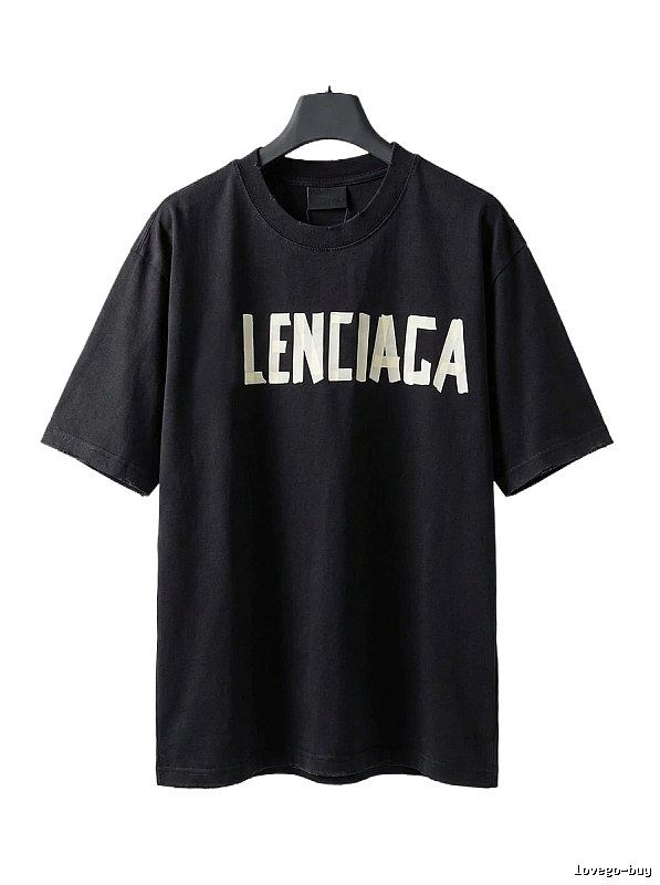 Balenciaga letter-style black T-shirt