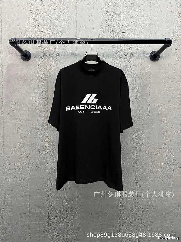 Balenciaga letter-style black T-shirt