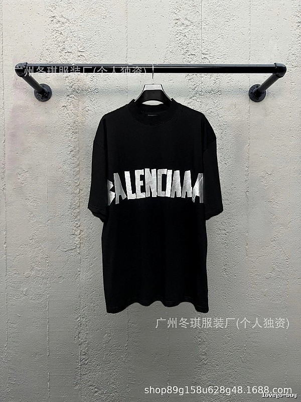 Balenciaga letter-style black T-shirt