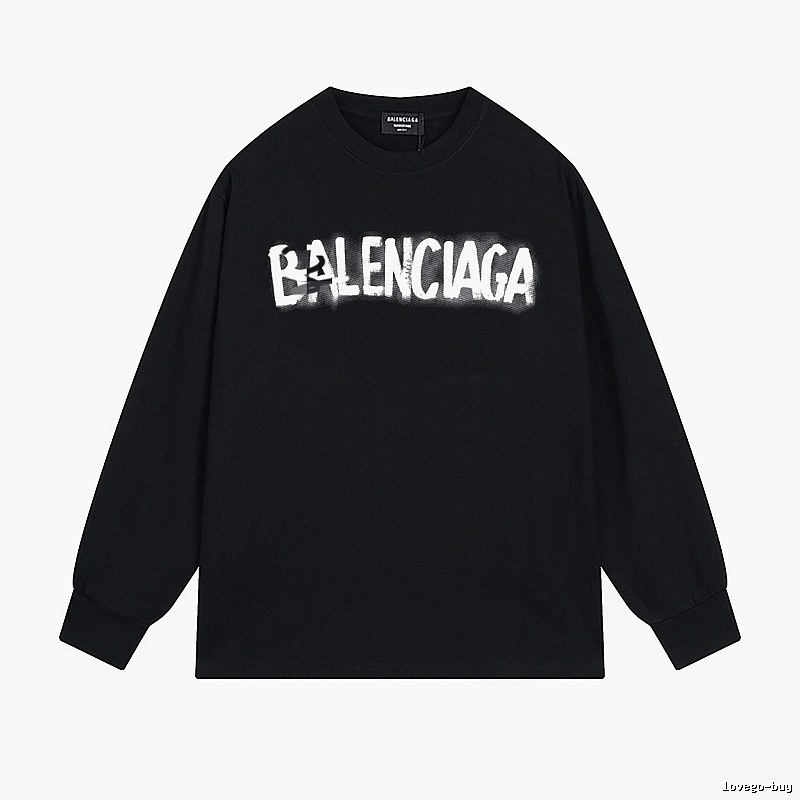 Balenciaga letter style black T-shirt