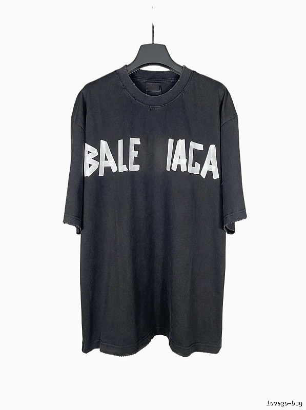 Balenciaga letter-style black T-shirt
