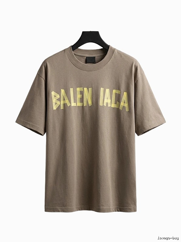 Balenciaga letter trendy brand khaki T-shirt