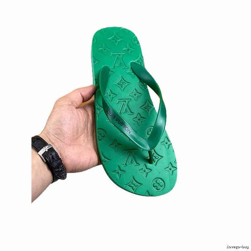 Balenciaga Monogram Trendy Green Flip-Flops