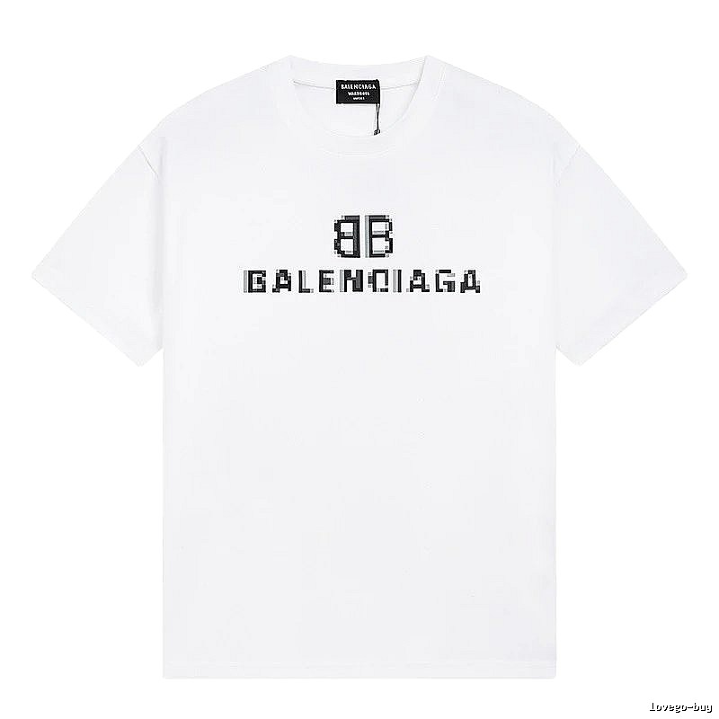 Balenciaga pixel-style white T-shirt